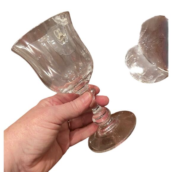 Mikasa Clear Crystal French Countryside 6 3/4" Wine Glasses Set (5) Shapely Stem - Picture 6 of 8